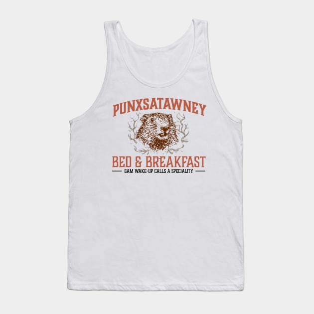 Punsatawney Bed and Breakfast Tank Top by Meta Cortex